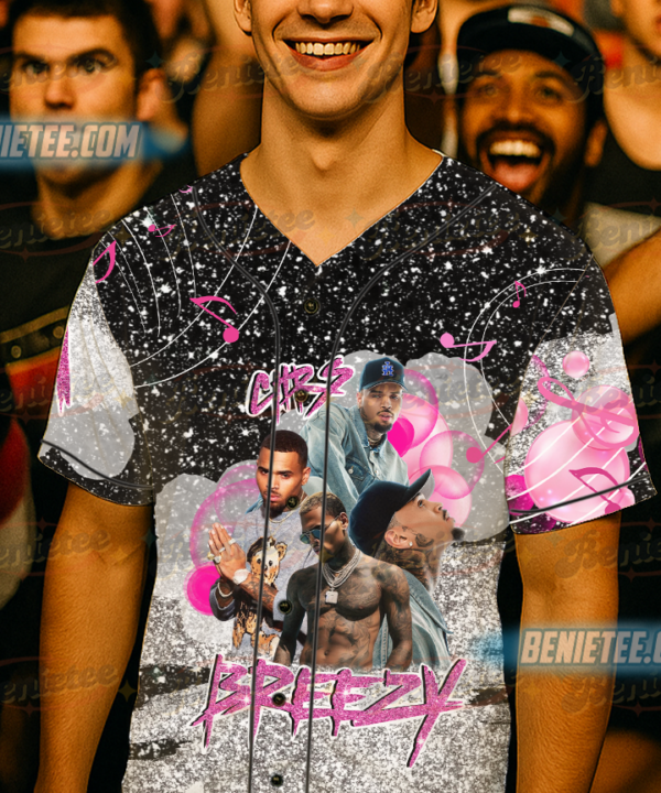 Alternative view of Limited Retro Chris Brown Tour Breezy Bowl XX V2 Vintage Baseball Jersey