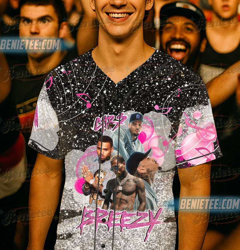 Limited Retro Chris Brown Tour Breezy Bowl XX V2 Vintage Baseball Jersey - Image 2