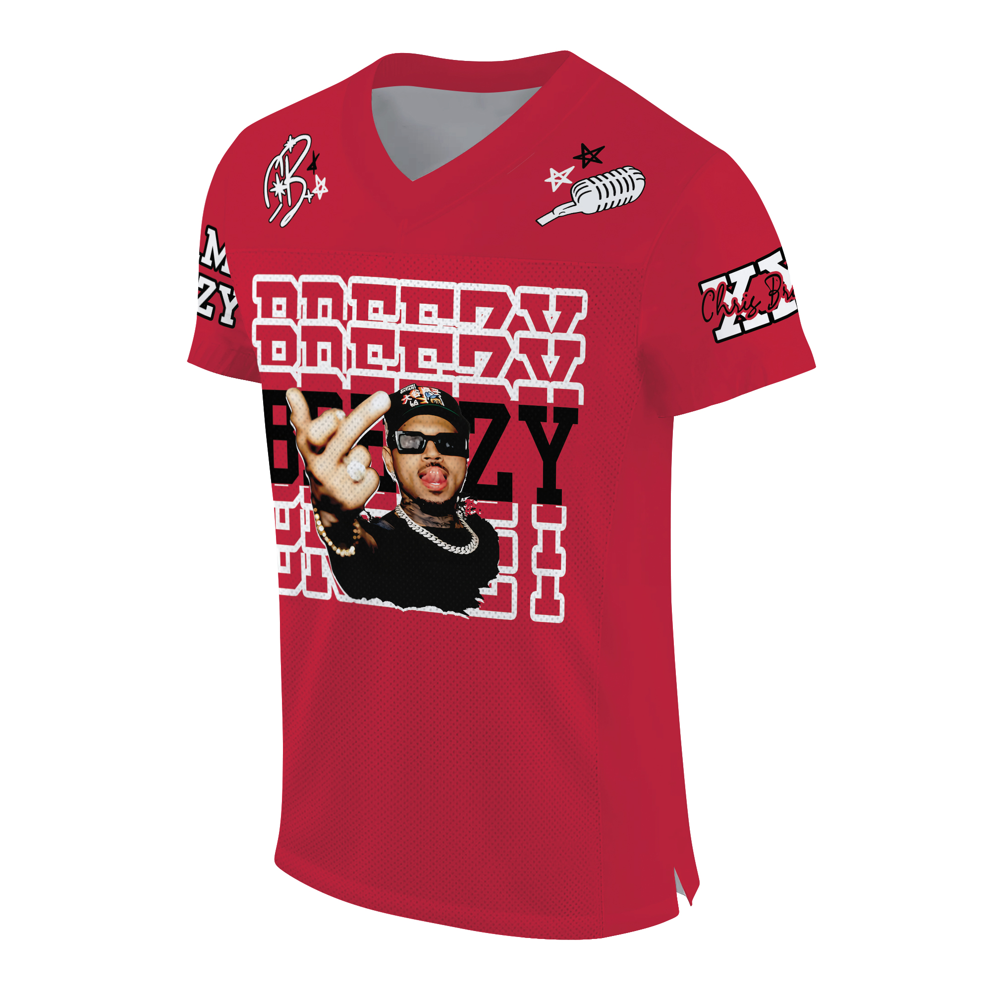Personalized Chris Brown 2025 Football Jersey Full Mesh, Breezy Bowl XX Concert 2025 - Image 2