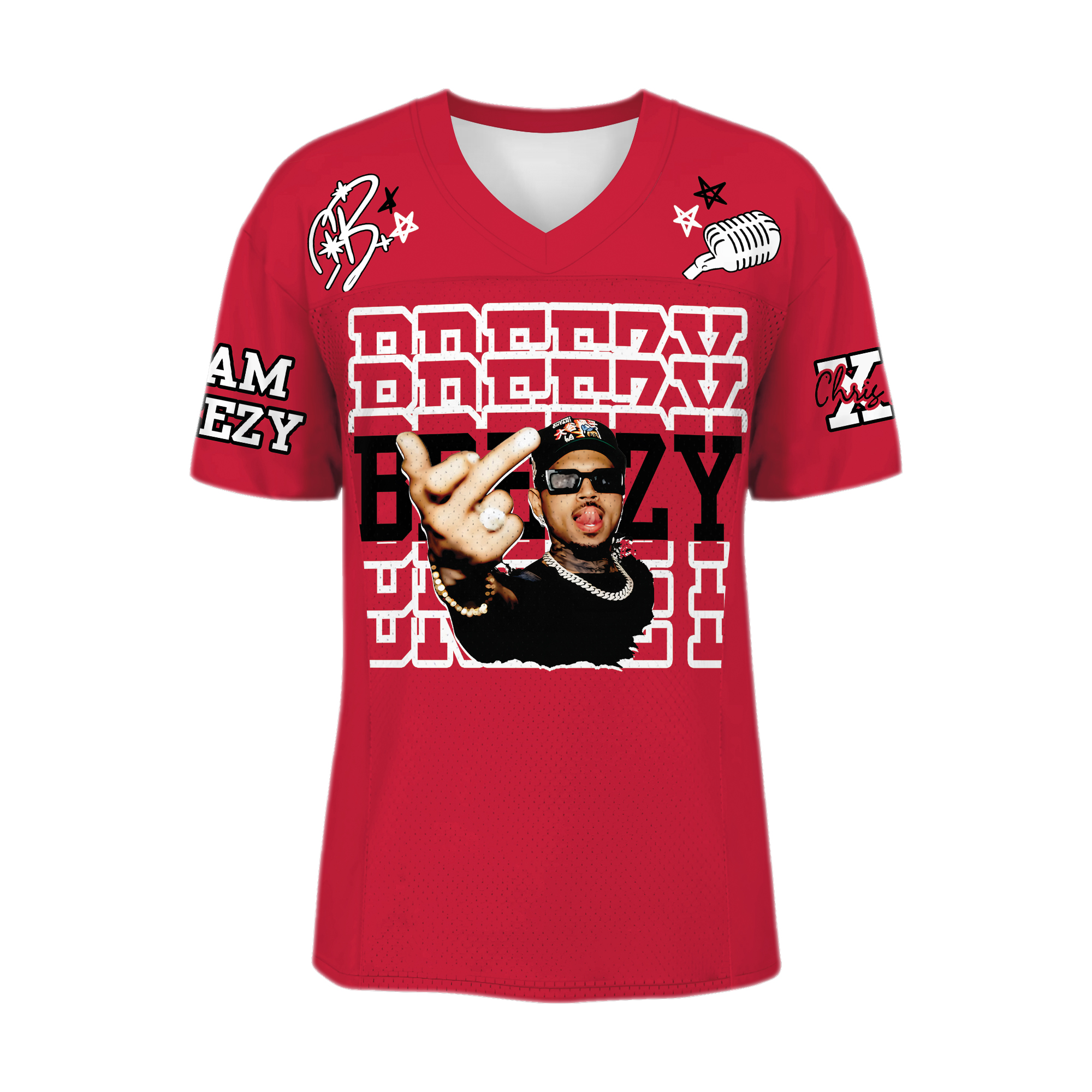 Personalized Chris Brown 2025 Football Jersey Full Mesh, Breezy Bowl XX Concert 2025 - Image 5