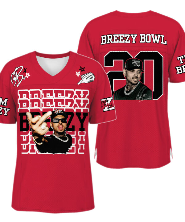 Personalized Chris Brown 2025 Football Jersey Full Mesh, Breezy Bowl XX Concert 2025