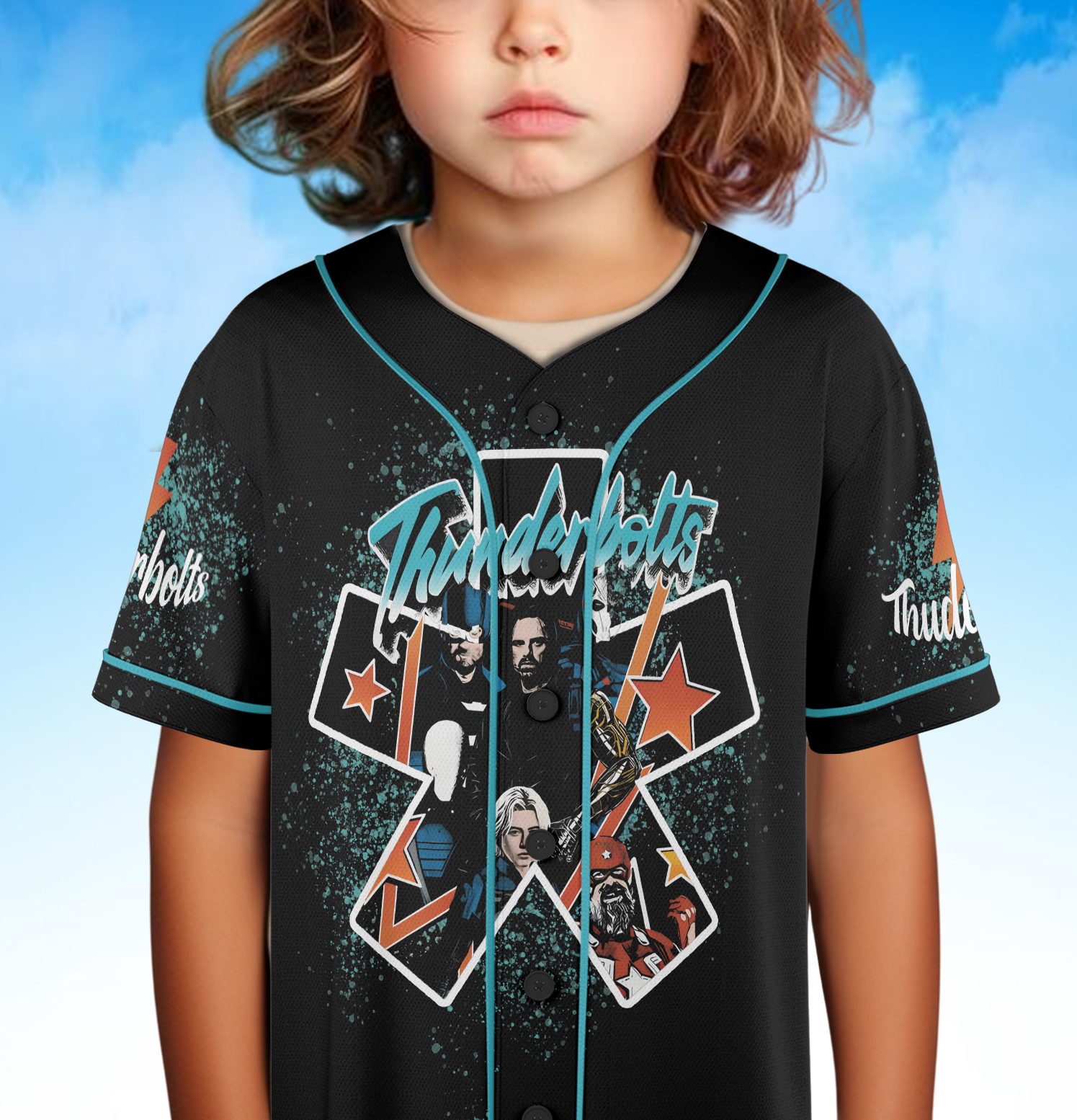 Marvel Thunderbolts Movie 2025 Vintage Group Jersey, Marvel Family Matching Jersey - Image 5