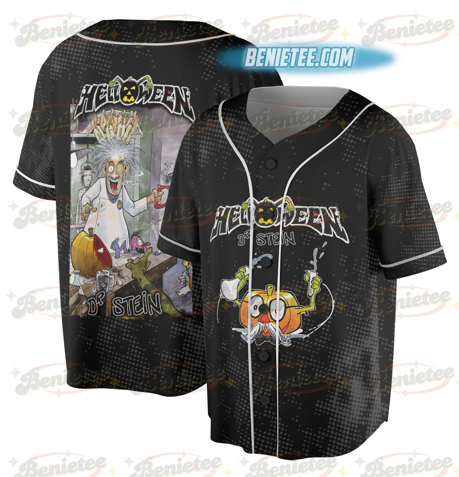 Helloween Dr Stein Black Baseball Jersey
