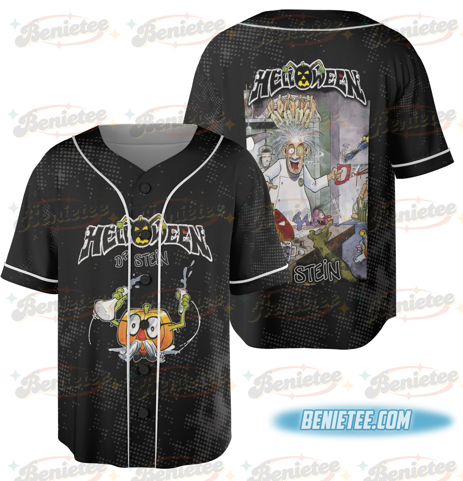 Helloween Dr Stein Black Baseball Jersey - Image 3