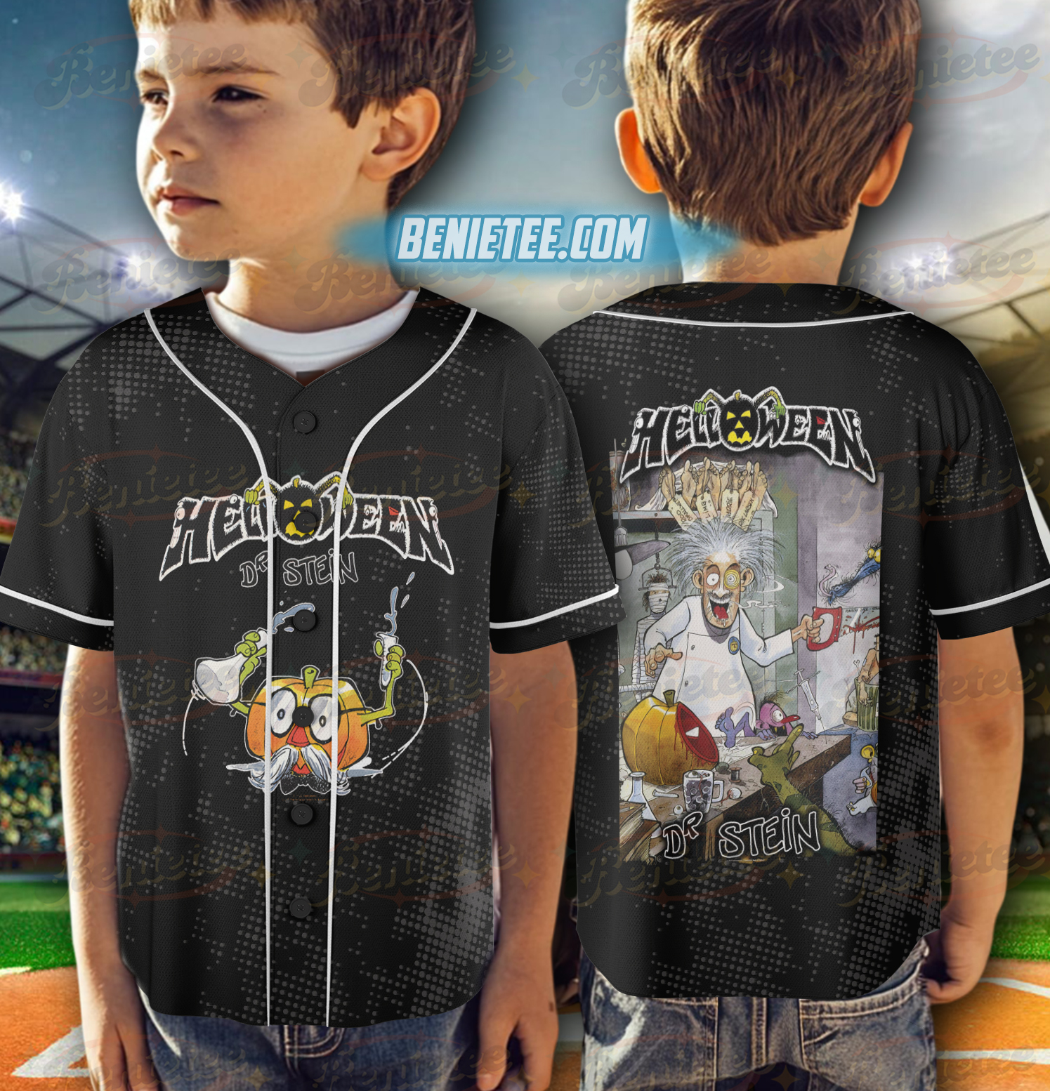 Helloween Dr Stein Black Baseball Jersey - Image 6