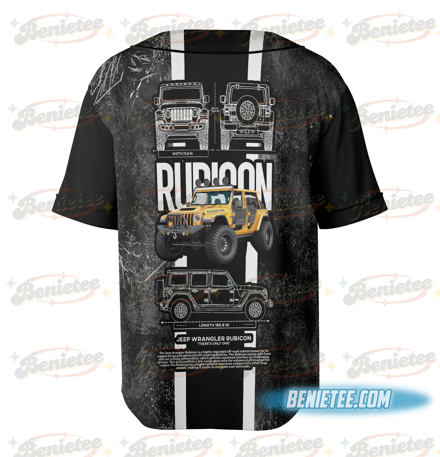 Jeep Rubicon Fan Art Baseball Jersey - Image 4