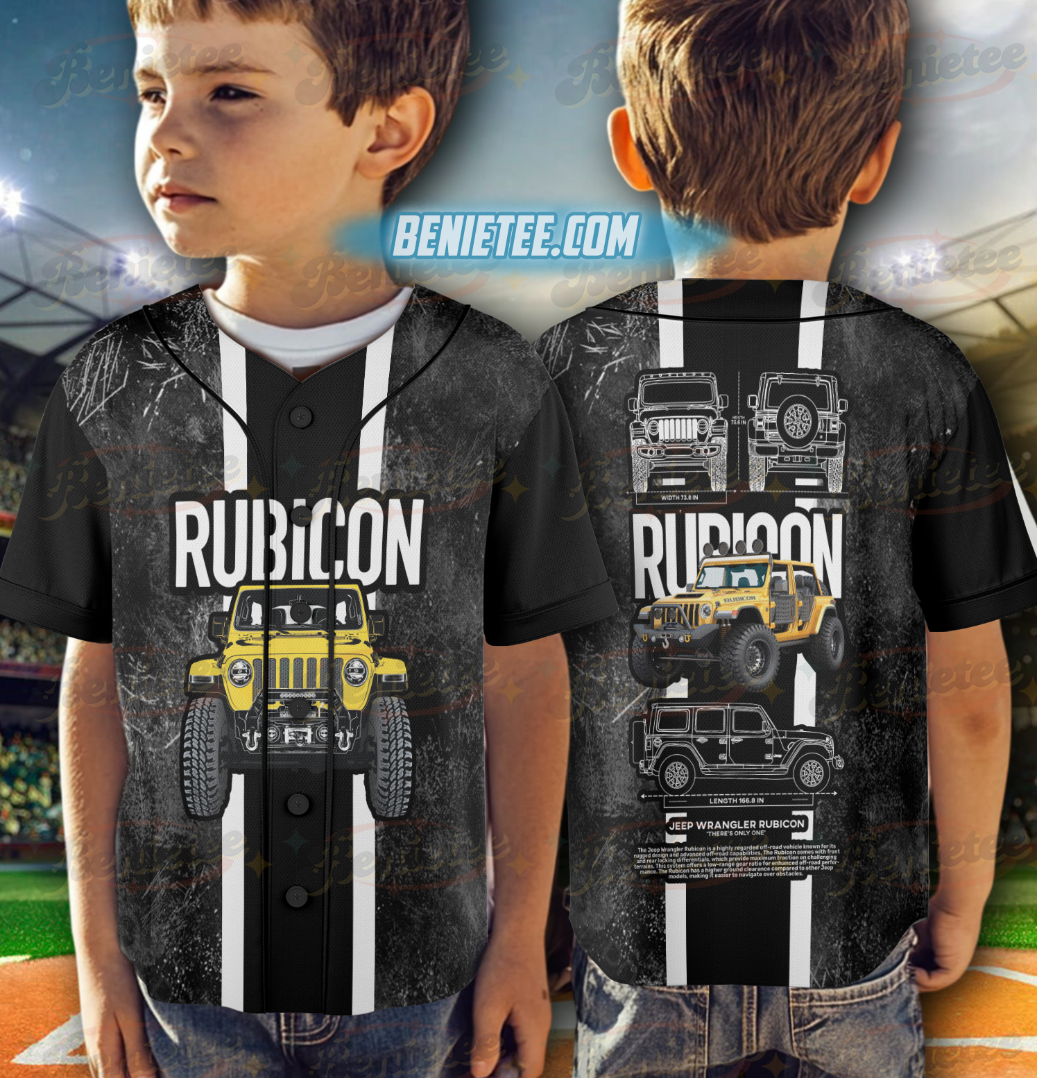 Jeep Rubicon Fan Art Baseball Jersey - Image 6