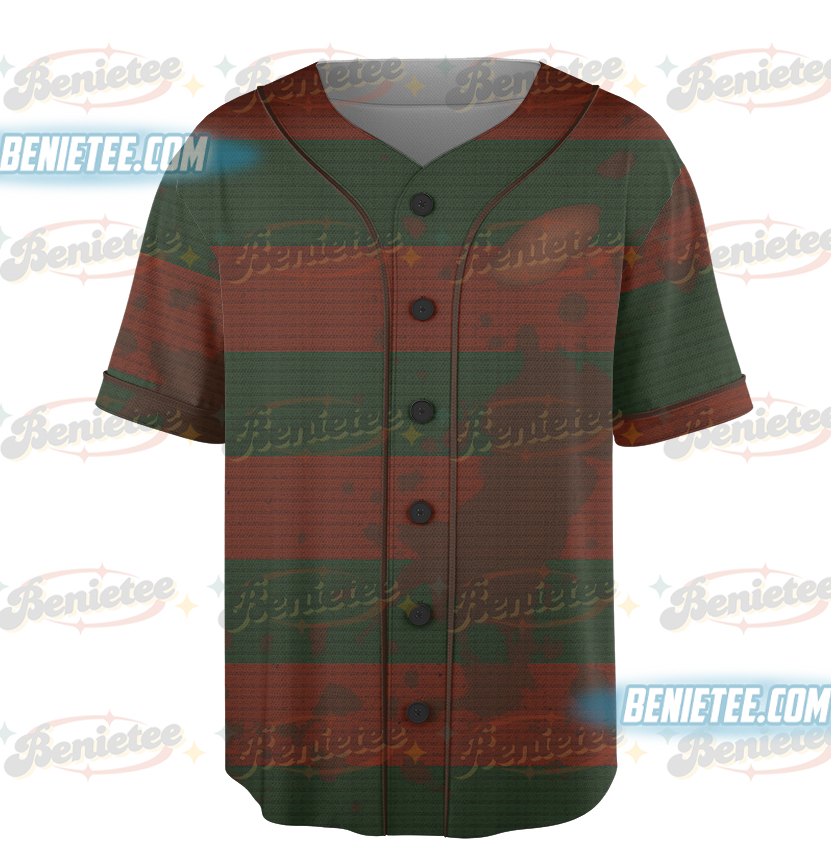 Freddy Krueger Full Over Print Baseball Jersey, Freddy Krueger Halloween Costume Shirt, Nightmare on Elm Street, Halloween Horror Character - Image 5