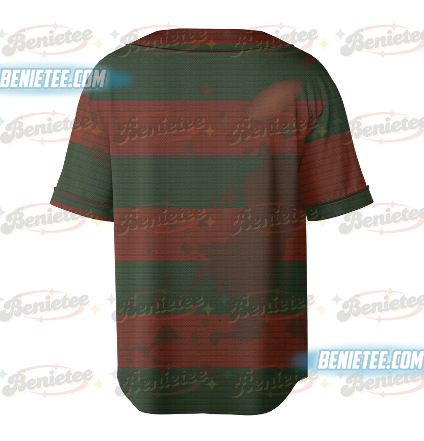 Freddy Krueger Full Over Print Baseball Jersey, Freddy Krueger Halloween Costume Shirt, Nightmare on Elm Street, Halloween Horror Character - Image 3
