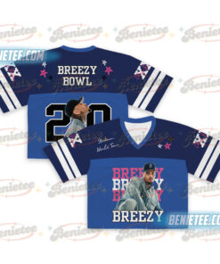 Personalized Chris Brown Tour Crop Top Women Football Jersey, R&B Concert Merch Brown Breezy Bowl XX Tour 2025 Jersey for Girl Fans Gift