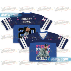 Personalized Chris Brown Tour Crop Top Women Football Jersey, R&B Concert Merch Brown Breezy Bowl XX Tour 2025 Jersey for Girl Fans Gift