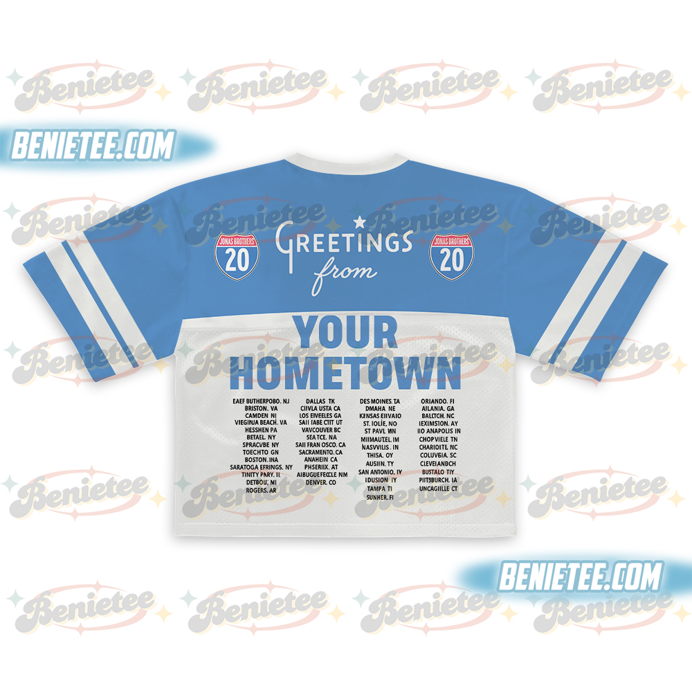 Vintage Jonas Brothers Football Jersey Crop Top, 20th Anniversary Of Jonas T-Shirt, Living The Dream Tour 2025 Shirt, Jonas Fan Merchandise Shirt - Image 2