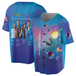 Alternative view of Coldplay Music of the Spheres 2025 Tour Jersey, Vintage Style Tee, Coldplay T-Shirt