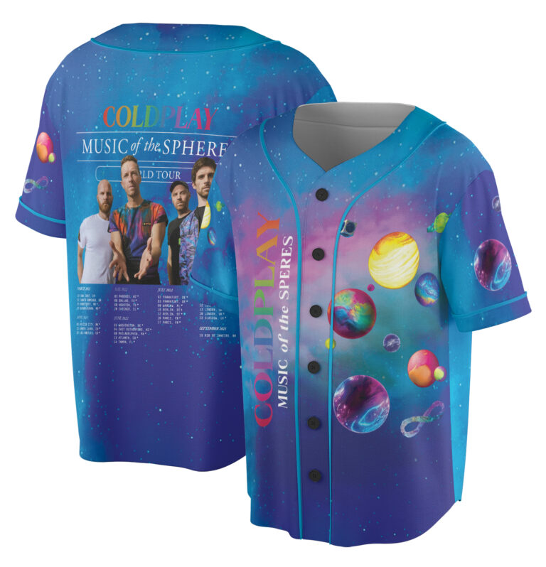 Alternative view of Coldplay Music of the Spheres 2025 Tour Jersey, Vintage Style Tee, Coldplay T-Shirt