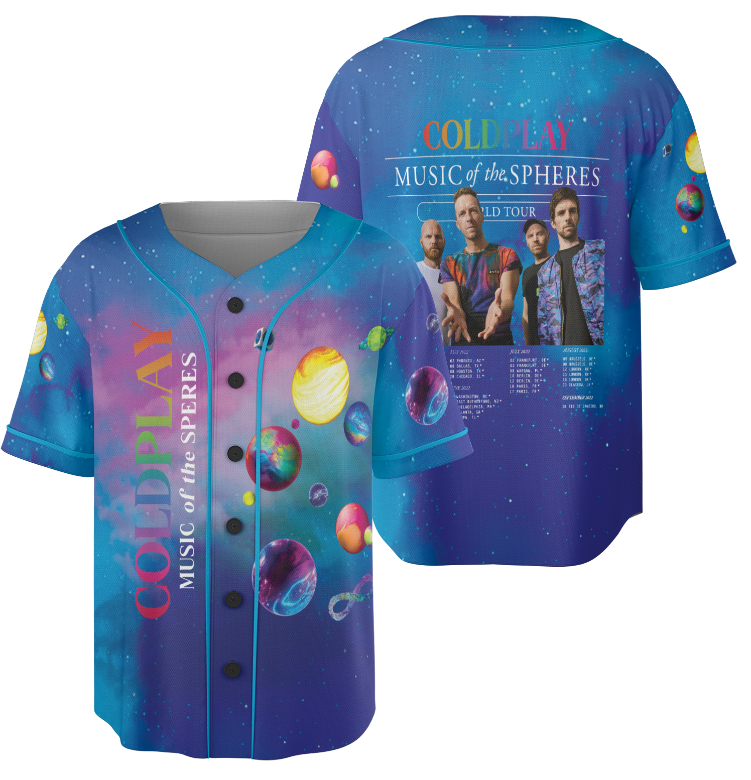 Coldplay Music of the Spheres 2025 Tour Jersey, Vintage Style Tee, Coldplay T-Shirt