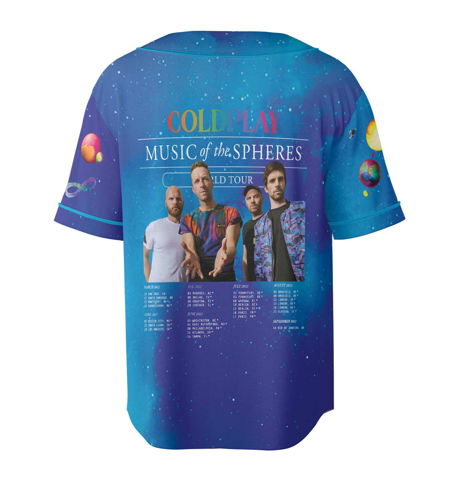Coldplay Music of the Spheres 2025 Tour Jersey, Vintage Style Tee, Coldplay T-Shirt - Image 5