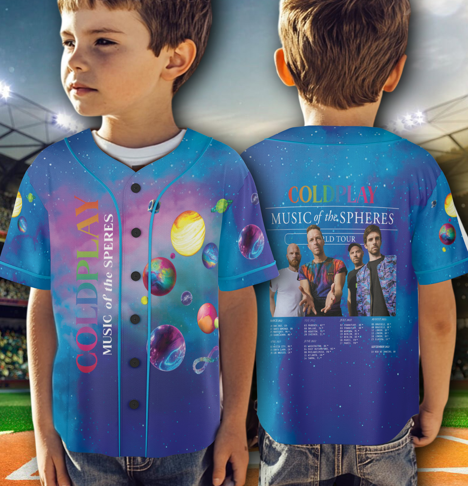 Coldplay Music of the Spheres 2025 Tour Jersey, Vintage Style Tee, Coldplay T-Shirt - Image 7