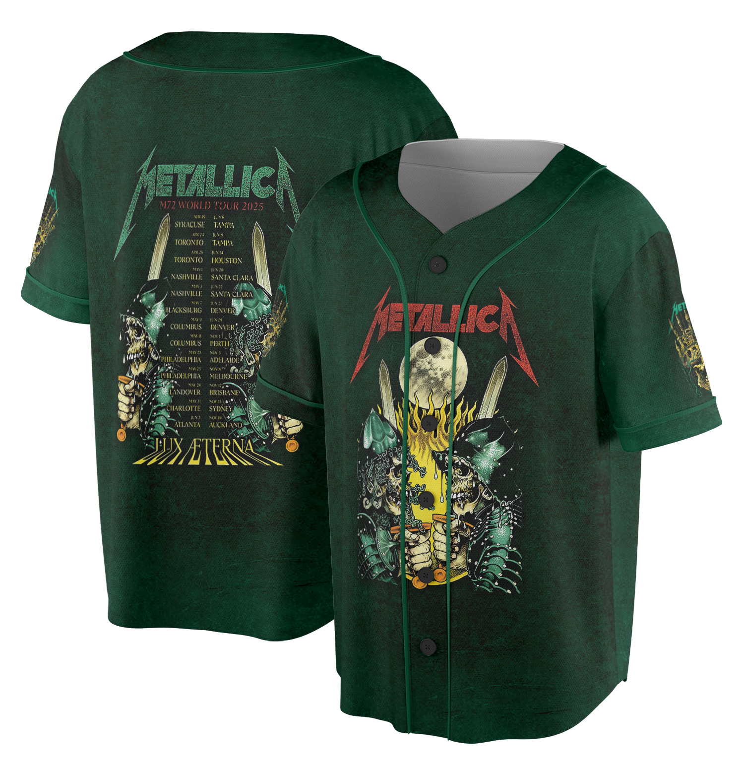 Metallica Concert Jersey, Album Collage Band Tee