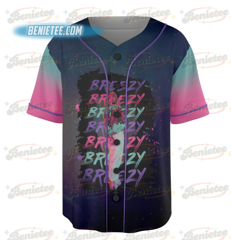 Alternative view of Chris Brown X.X Baseball Jersey, Tour Breezy Bowl Shirt, Concert Retro 2025 Shirt