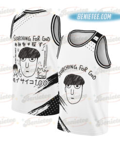 Searching For God Japan Psycho Basketball Jersey, Anime Mob Funny Tokyo Japanese Weird Harajuku Streetwear Jersey