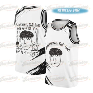 Searching For God Japan Psycho Basketball Jersey, Anime Mob Funny Tokyo Japanese Weird Harajuku Streetwear Jersey