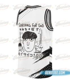 Alternative view of Searching For God Japan Psycho Basketball Jersey, Anime Mob Funny Tokyo Japanese Weird Harajuku Streetwear Jersey