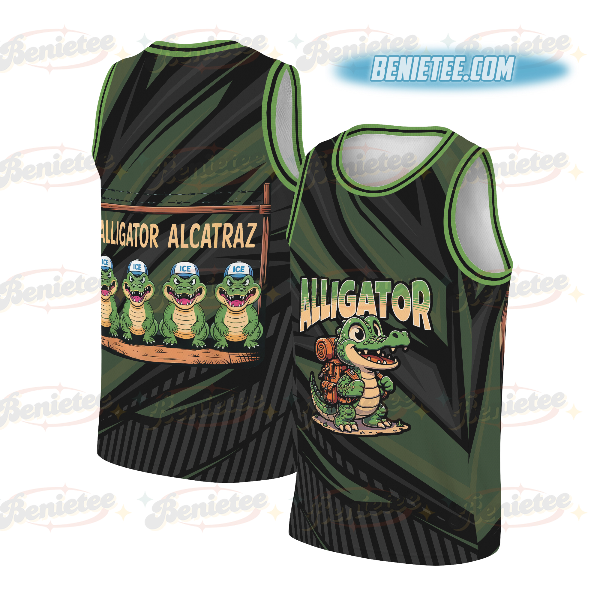 Alligator Alcatraz Everglades Florida Basketball Jersey, Everglades Florida 2025 Parody