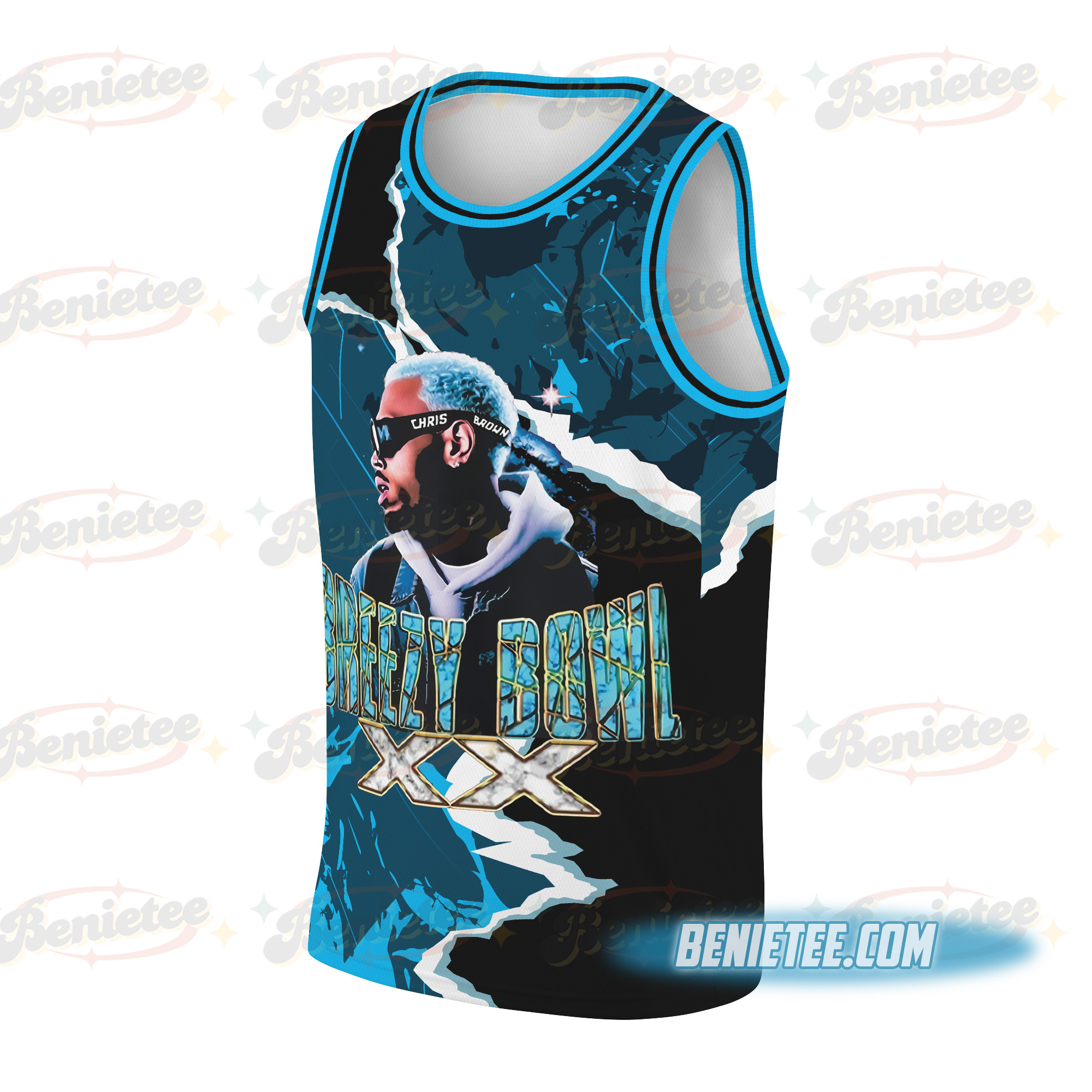 Chris Brown Merch Basketball Jersey, CB Tour 2025 Shirt, Bowl XX Tour Jersey - Image 2