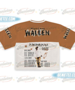 Alternative view of Morgan Wallen Croptop Football Jersey Mesh, Tour 2025 Croptop Football Jersey Mesh