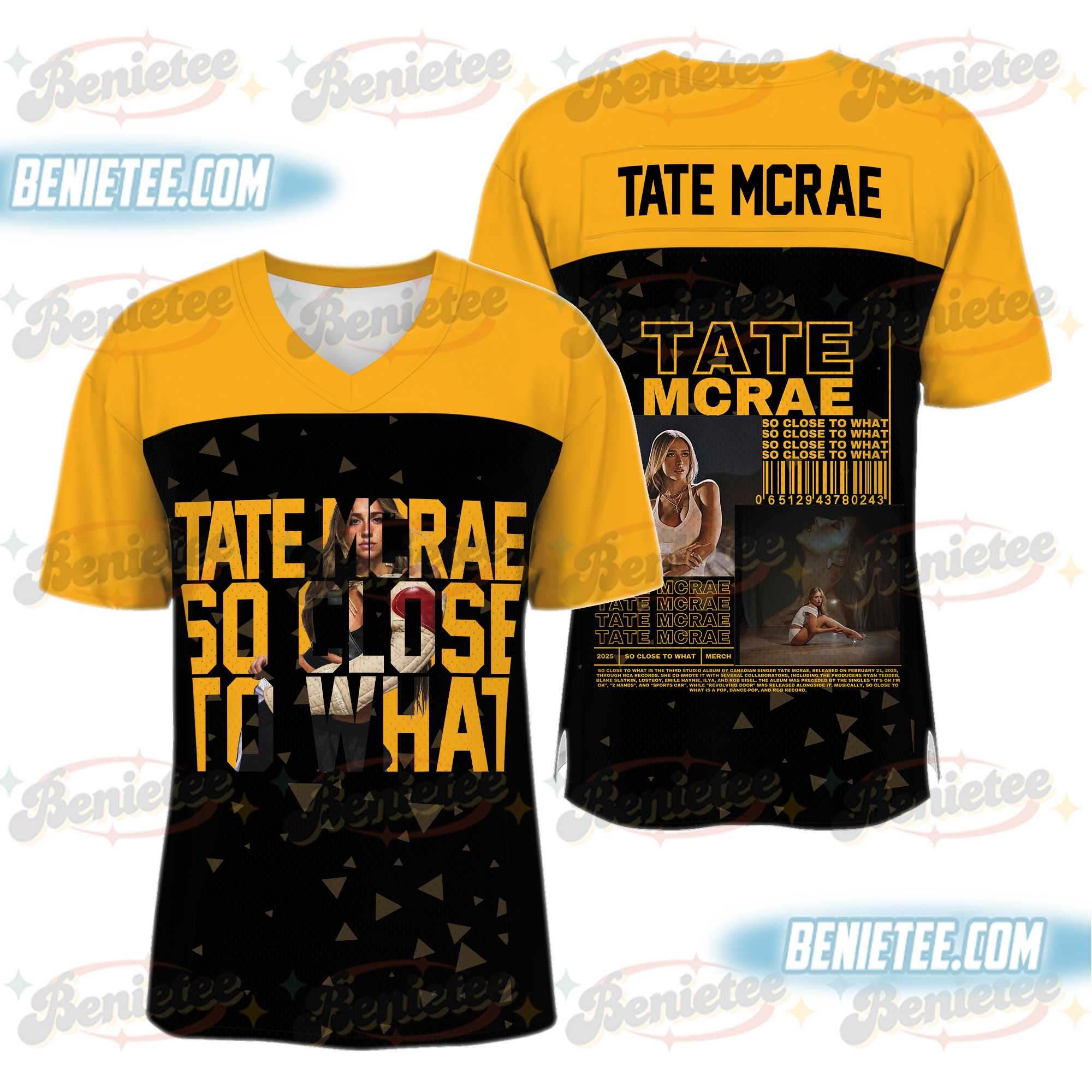Tate Vintage-Stye McRae Miss Possessive Tour 2025 Jersey,Vintage Tate McRae Concert Football Jersey