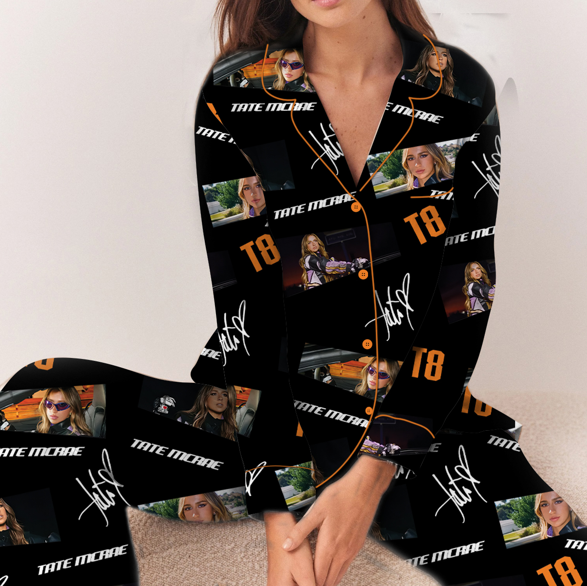 Tate McRae 2025 Concert Pajamas Set Long, Miss Possessive Tour 2025 Pajamas, Tate McRae Fan Gift Shirt, Tate McRae Merch, Tate McRae Graphic Tee - Image 3