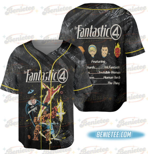 Alternative view of Vintage The Fantastic Four Baseball Jersey