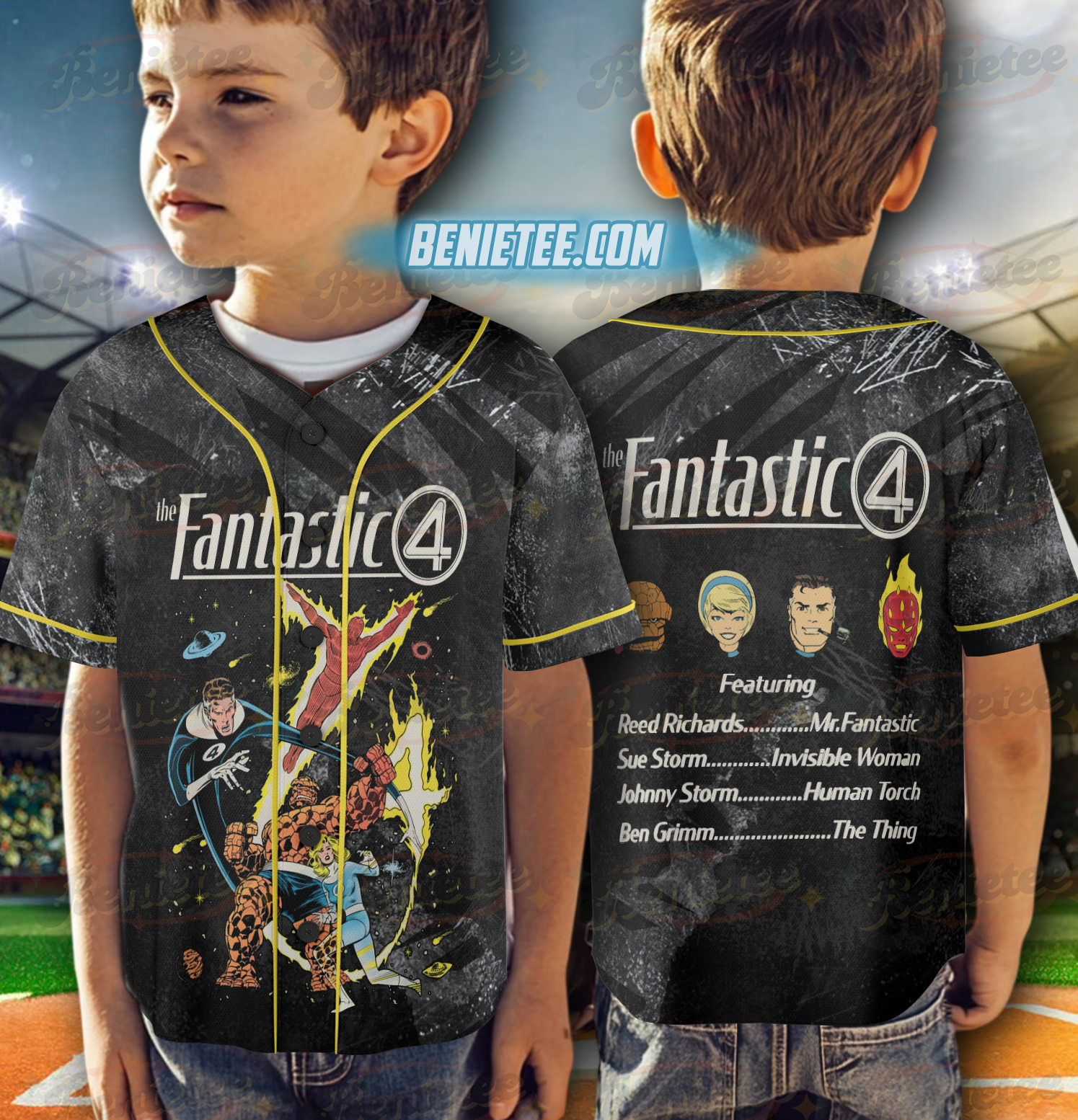 Vintage The Fantastic Four Baseball Jersey - Image 6