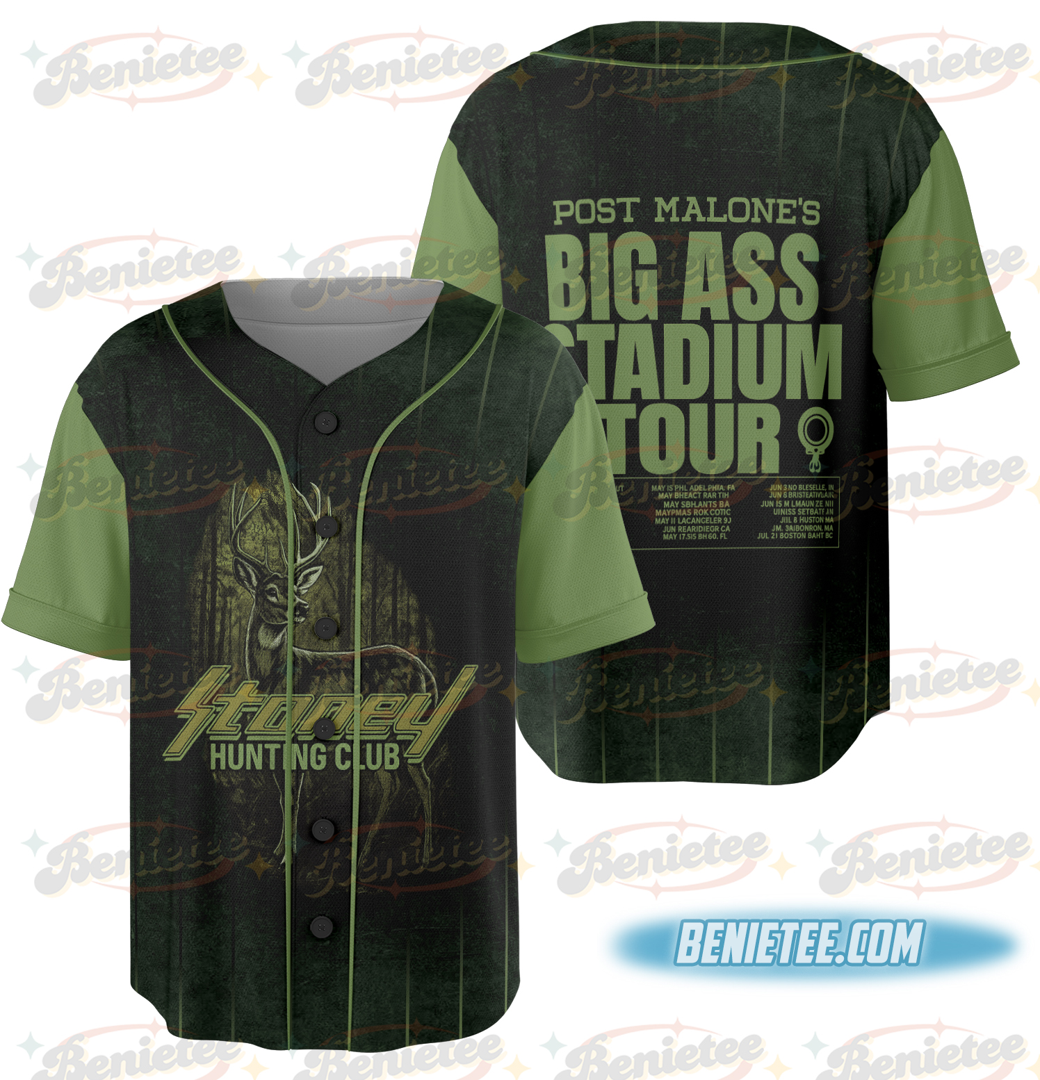 Post Malone Jelly Roll Tour Baseball Jersey, Big Ass Stadium Tour Jersey - Image 3
