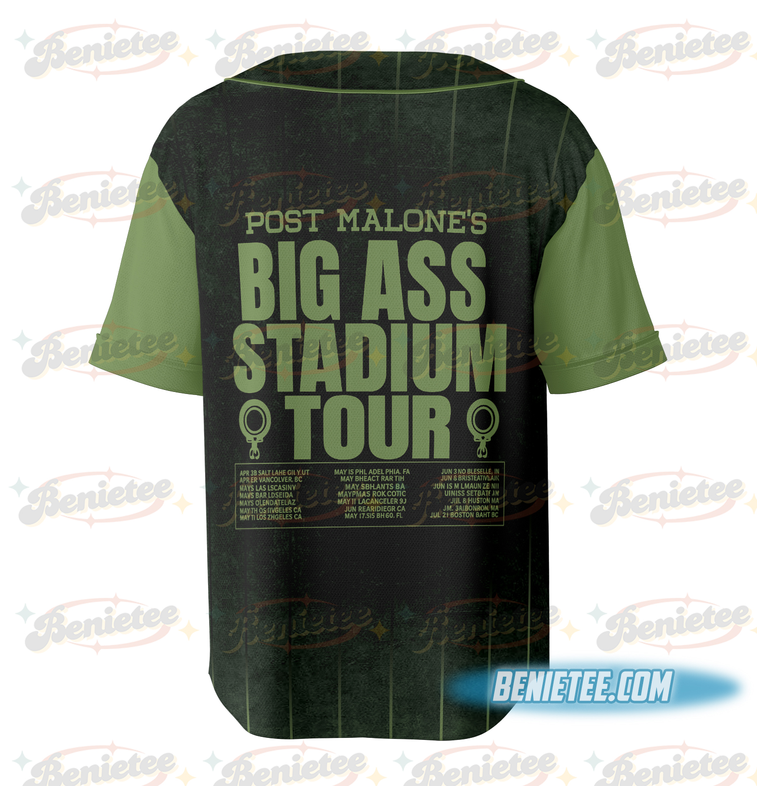 Post Malone Jelly Roll Tour Baseball Jersey, Big Ass Stadium Tour Jersey - Image 4