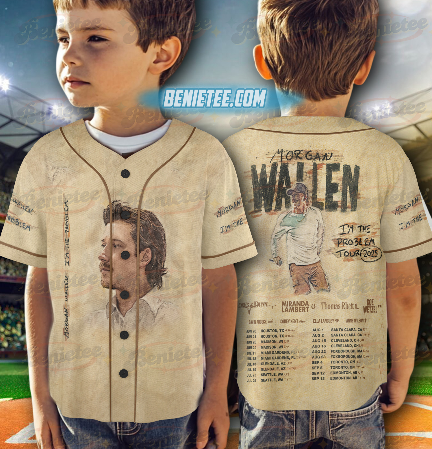 Country Music Morgan Baseball Jersey, Retro Music Tour Jersey - Image 6