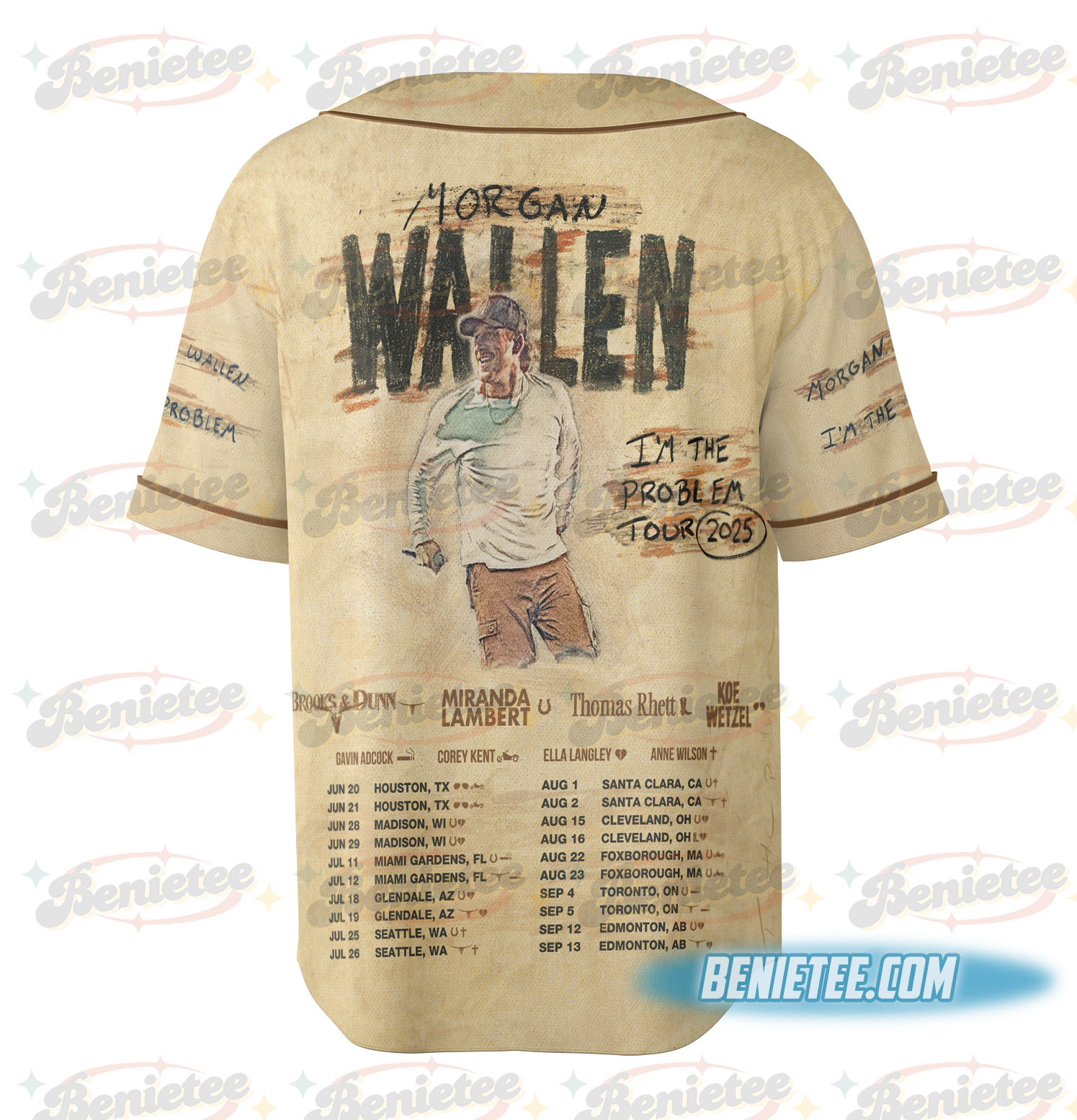 Country Music Morgan Baseball Jersey, Retro Music Tour Jersey - Image 4