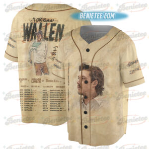 Country Music Morgan Baseball Jersey, Retro Music Tour Jersey