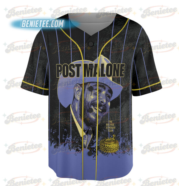 Alternative view of Vintage Post Malone Music Rap Vintage Baseball Jersey