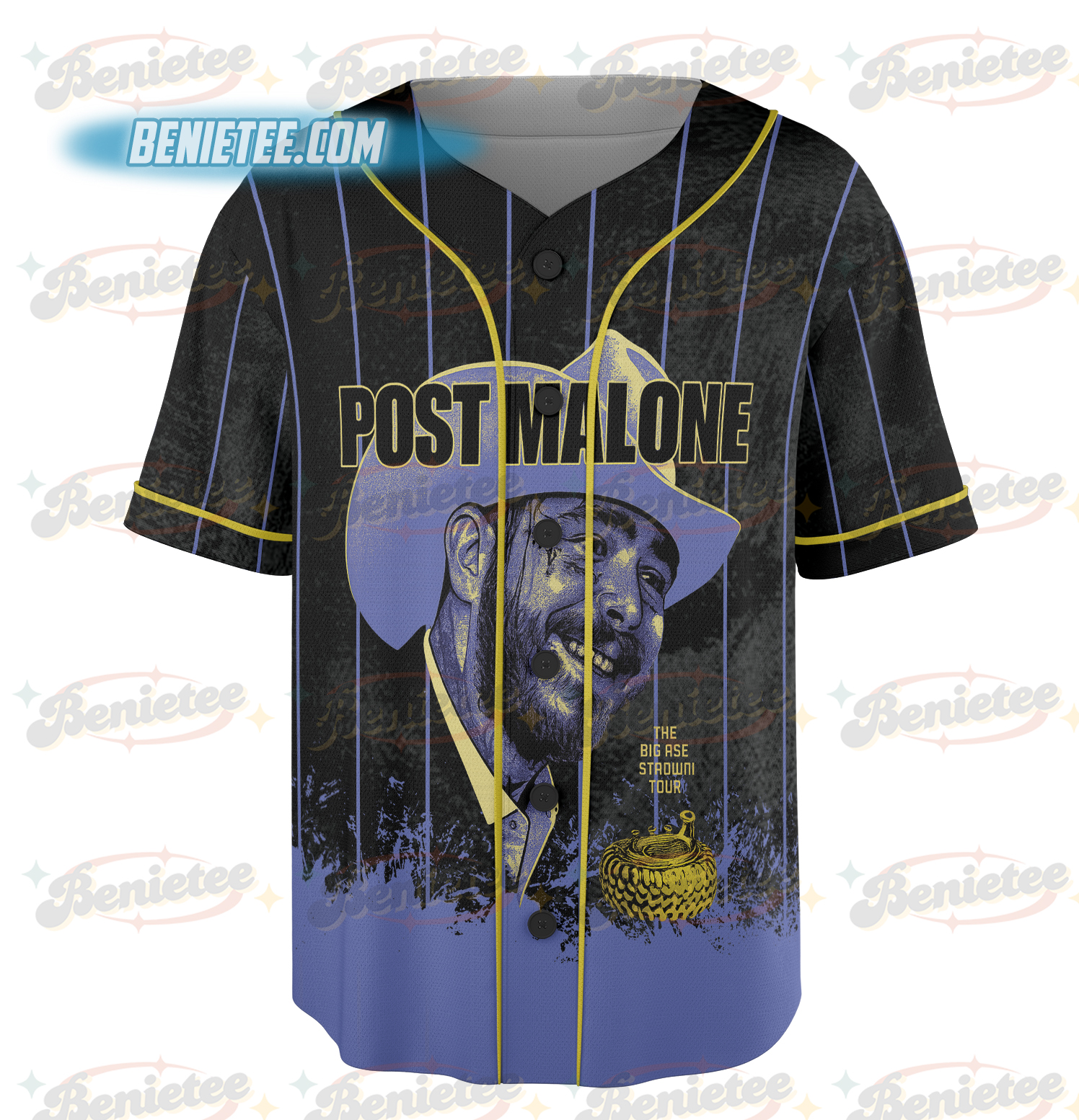 Vintage Post Malone Music Rap Vintage Baseball Jersey - Image 2