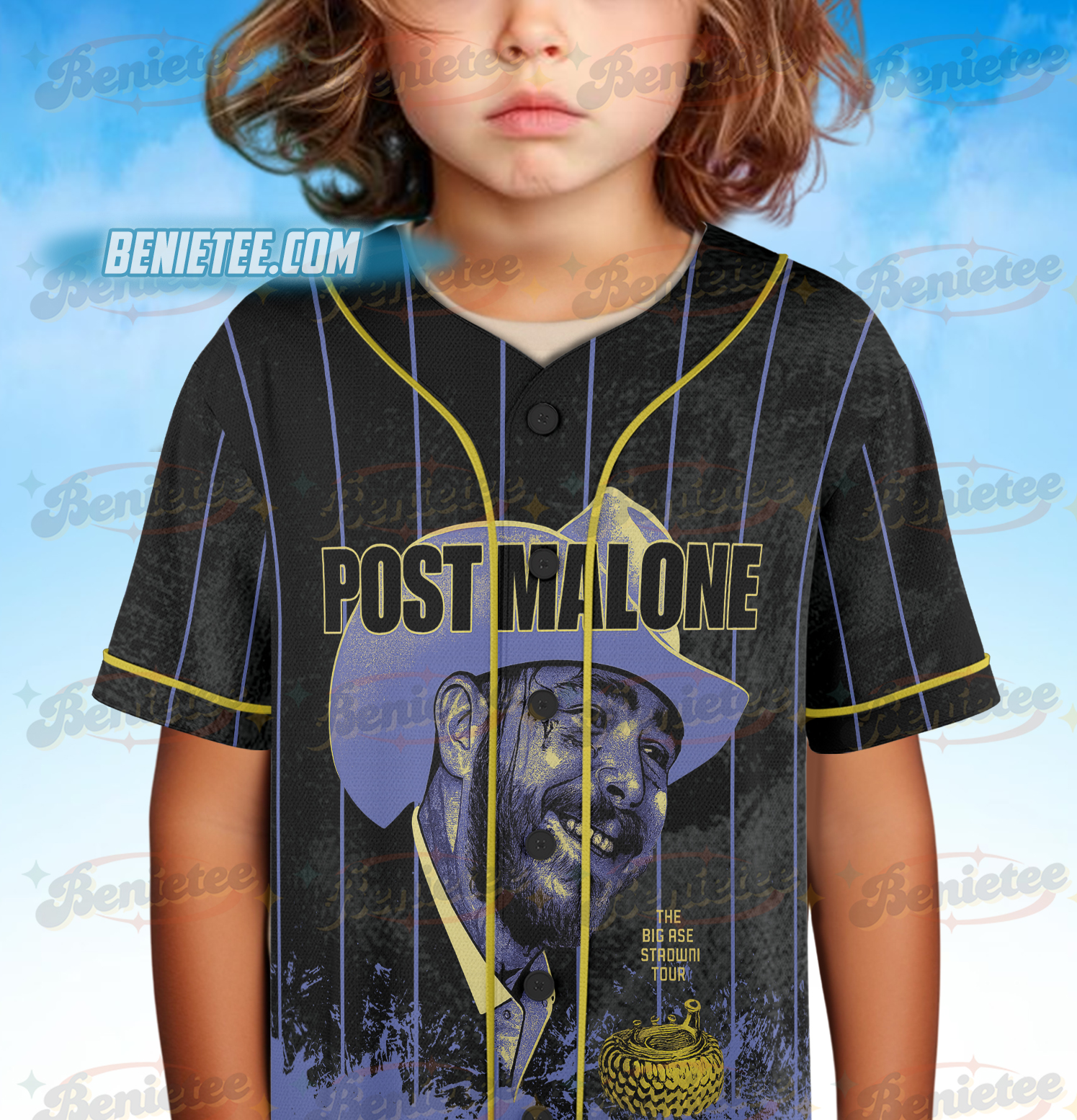 Vintage Post Malone Music Rap Vintage Baseball Jersey - Image 4