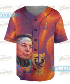 Alternative view of Elon Musk Baseball Jersey, Dogecoin Jersey, Bitcoin Shirt, Tesla Shirt