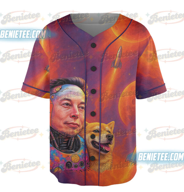 Alternative view of Elon Musk Baseball Jersey, Dogecoin Jersey, Bitcoin Shirt, Tesla Shirt