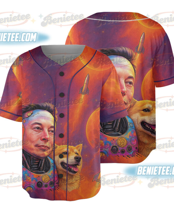 Elon Musk Baseball Jersey, Dogecoin Jersey, Bitcoin Shirt, Tesla Shirt