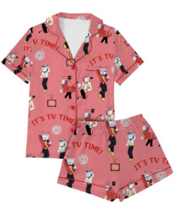 Alternative view of Tenna Deltarune ITS TV TIME Game Pajamas Set Short, Comfortable Stylish T-Shirt for Fans of Tenna Deltarune Loungewear Nightwear Women's Casual Tee