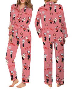 Alternative view of Tenna Deltarune ITS TV TIME Game Pajamas Set Long, Comfortable Stylish T-Shirt for Fans of Tenna Deltarune Loungewear Nightwear Women's Casual Tee