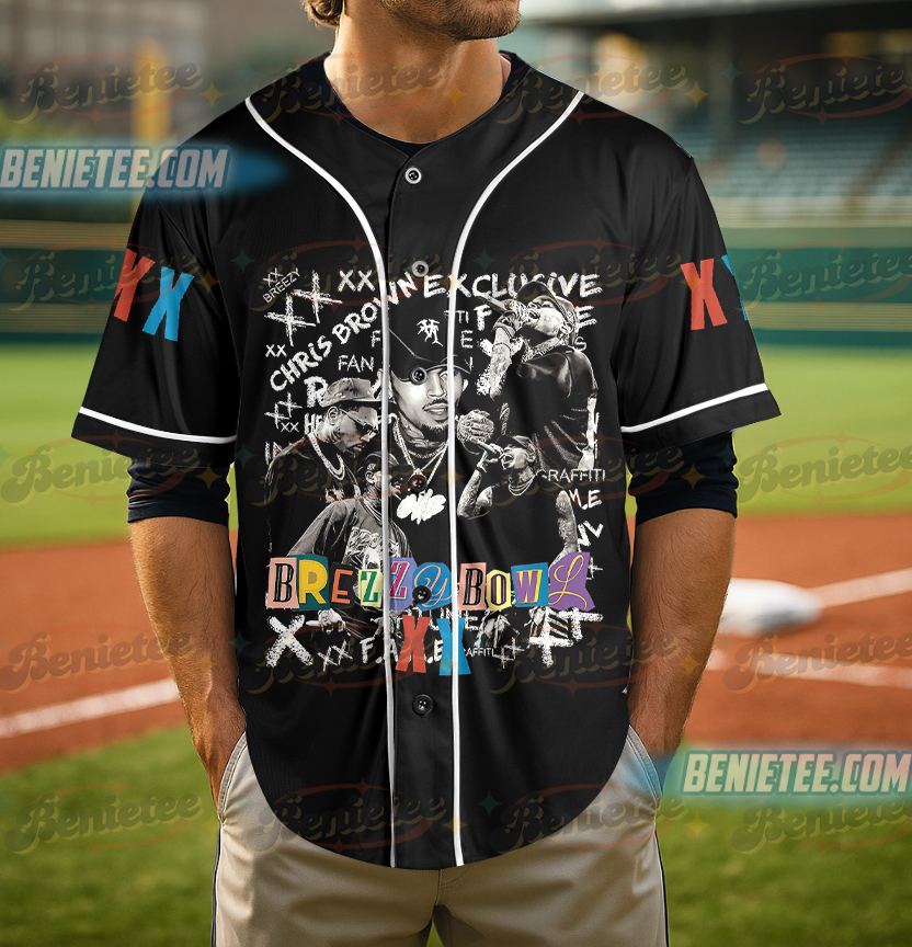 Chris Brown Breezy Bowl XX Tour Baseball Jersey, Chris Brown Album Shirt, Chris Brown Fan Gift, Chris Brown Shirt, Cb Tour 2025 Shirt - Image 5