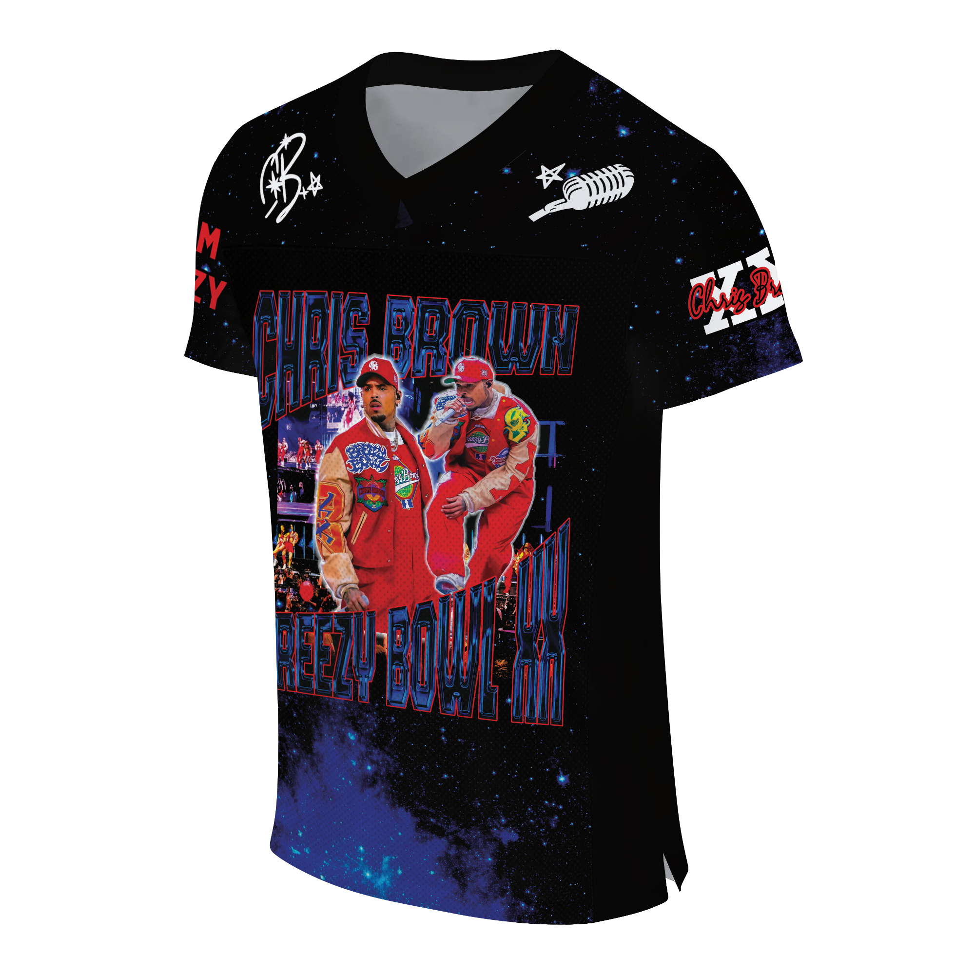 Chris Brown Tour 2025 Football Jersey, Limited Retro Chris Brown Tour Breezy Bowl XX V2 Vintage Shirt, Concert Retro 2025 Shirt - Image 2