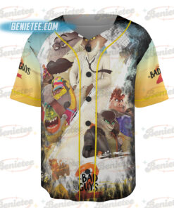 Alternative view of The Bad Guys Mr Wolf and Mr Snake Baseball Jersey