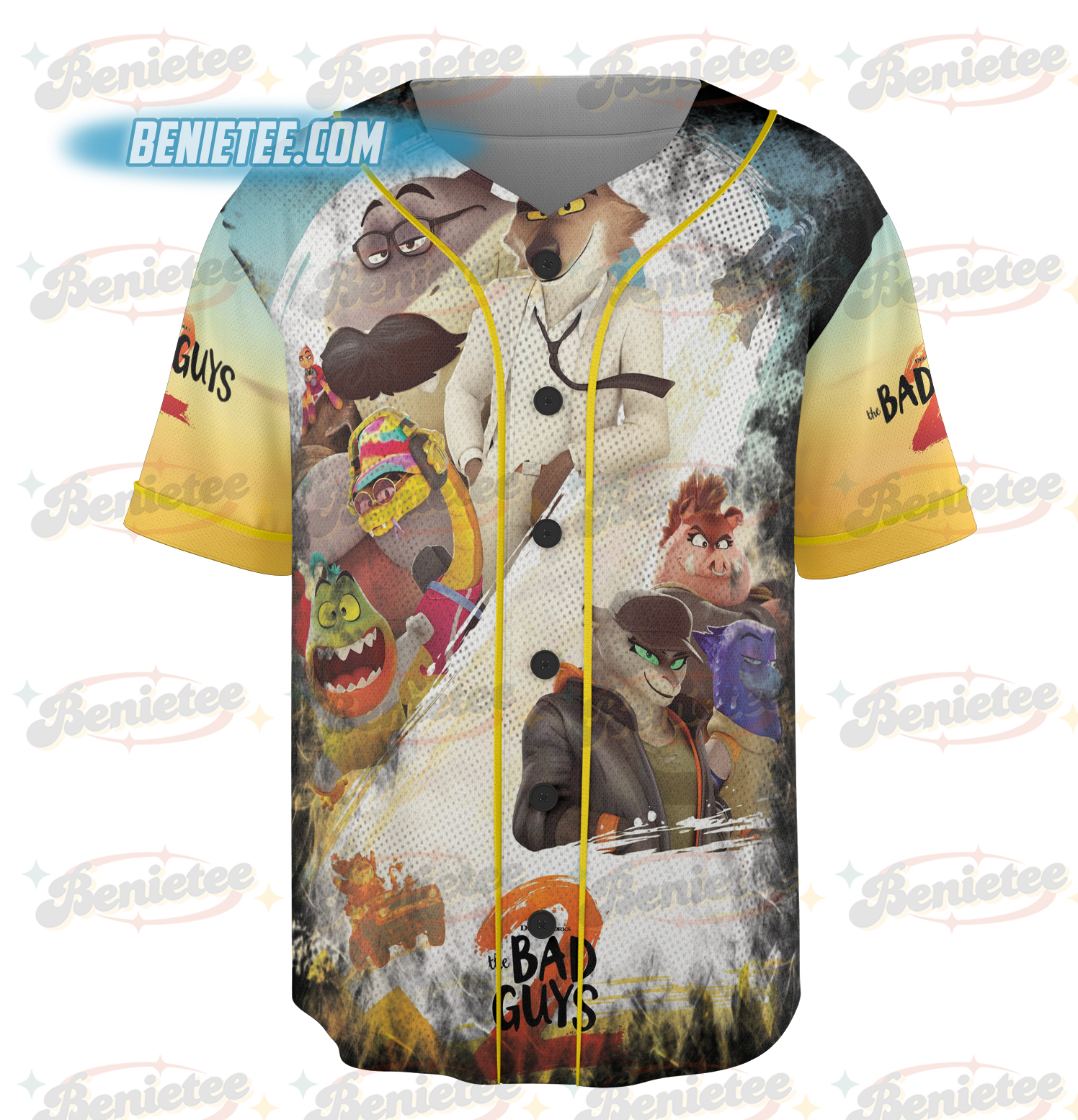 The Bad Guys Mr Wolf and Mr Snake Baseball Jersey - Image 2